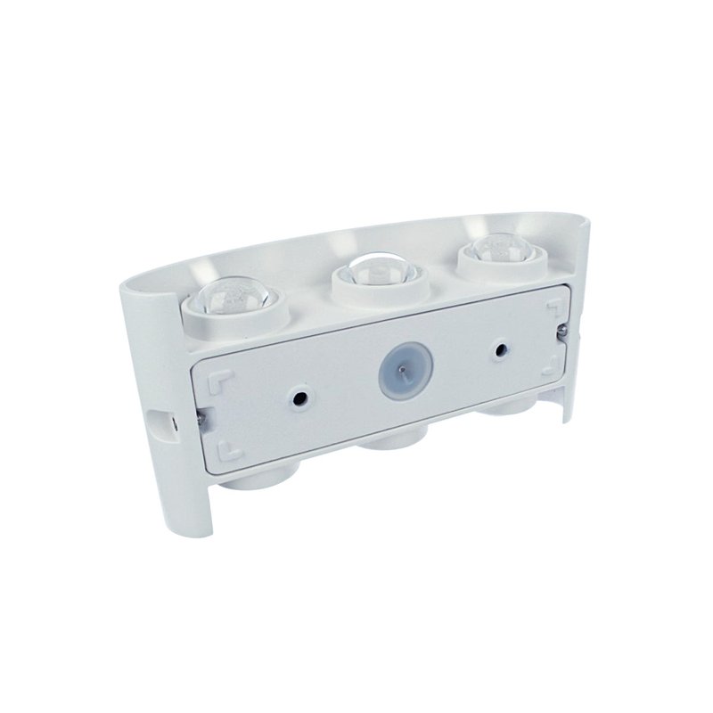 Applique Led Da Parete 6W Caldo 3000K Carcassa Bianca Doppio Illuminazione Up-Down IP54 SKU-218613