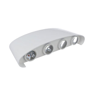 Applique Led Da Parete 8W Caldo 3000K Carcassa Bianca Doppio Illuminazione Up-Down IP54 SKU-218617