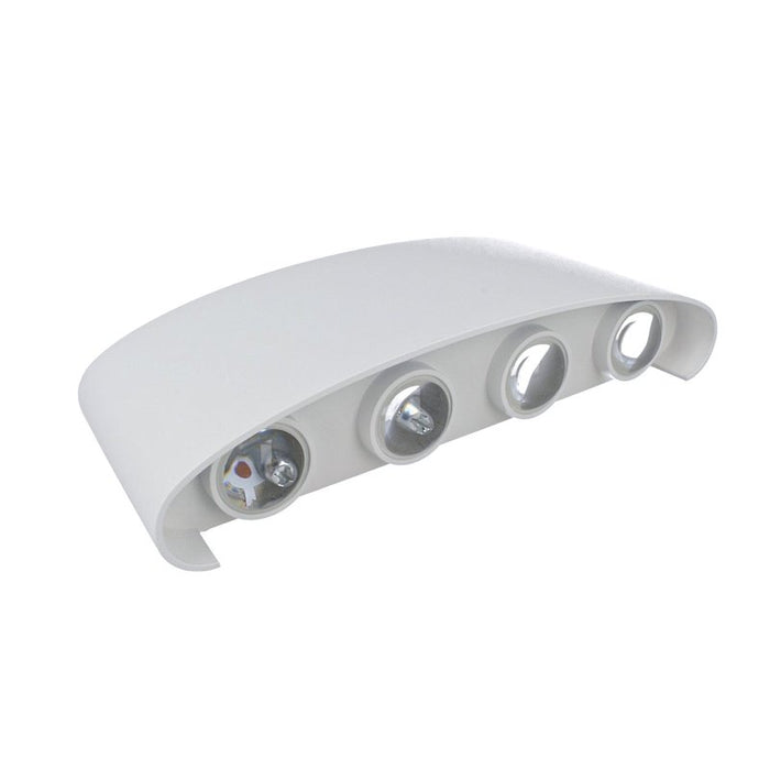 Applique Led Da Parete 8W Caldo 3000K Carcassa Bianca Doppio Illuminazione Up-Down IP54 SKU-218617