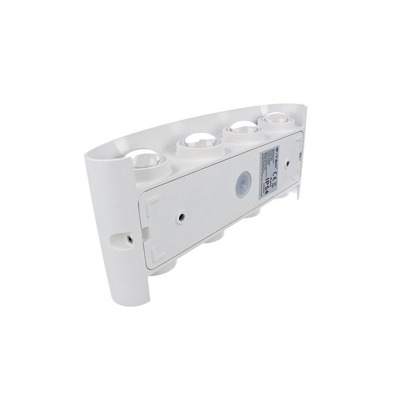 Applique Led Da Parete 8W Caldo 3000K Carcassa Bianca Doppio Illuminazione Up-Down IP54 SKU-218617