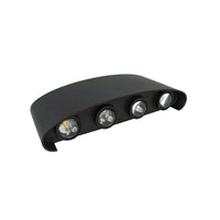 Applique Led Da Parete 8W Caldo 3000K Carcassa Nera Doppio Illuminazione Up-Down IP54 SKU-218619