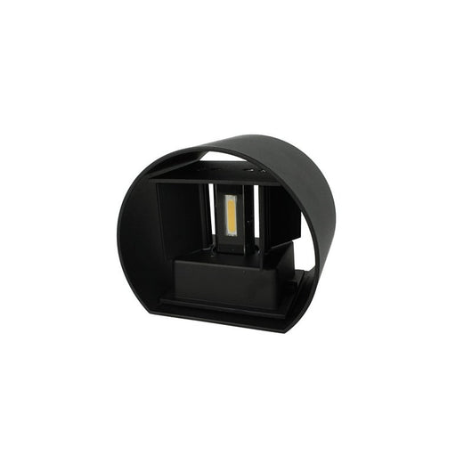 Applique Led Da Parete Bryana 6W 3000K Carcassa Nera Circolare IP65 Doppio Illuminazione Angolo Regolabile SKU-217081