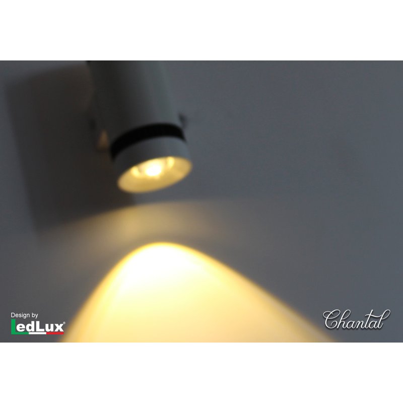 Applique Led Da Parete Modello Chantal Italian Design Moderna 3W Singolo Illuminazione Bianco Caldo