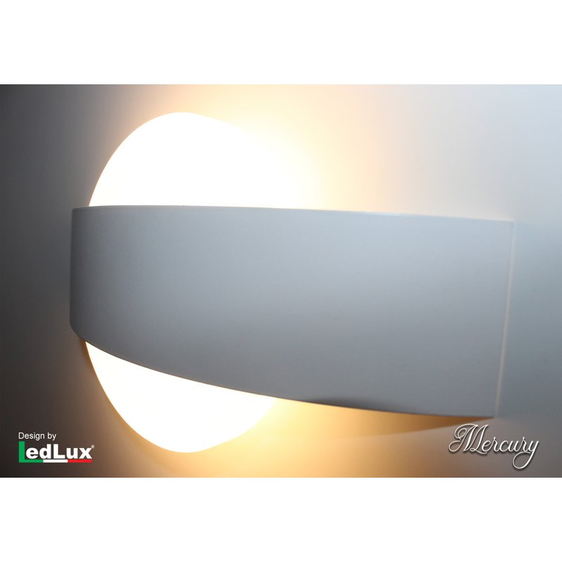 Applique Led Da Parete Modello Mercury Italian Design Moderna 6W Bianco Caldo