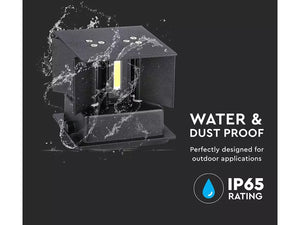 Applique Led Quadrata Da Parete 12W 3000K Carcassa Nera IP54 Doppio Illuminazione Angolo Regolabile SKU-218529