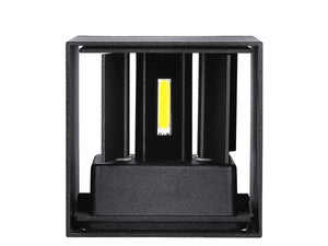 Applique Led Quadrata Da Parete 12W 3000K Carcassa Nera IP54 Doppio Illuminazione Angolo Regolabile SKU-218529