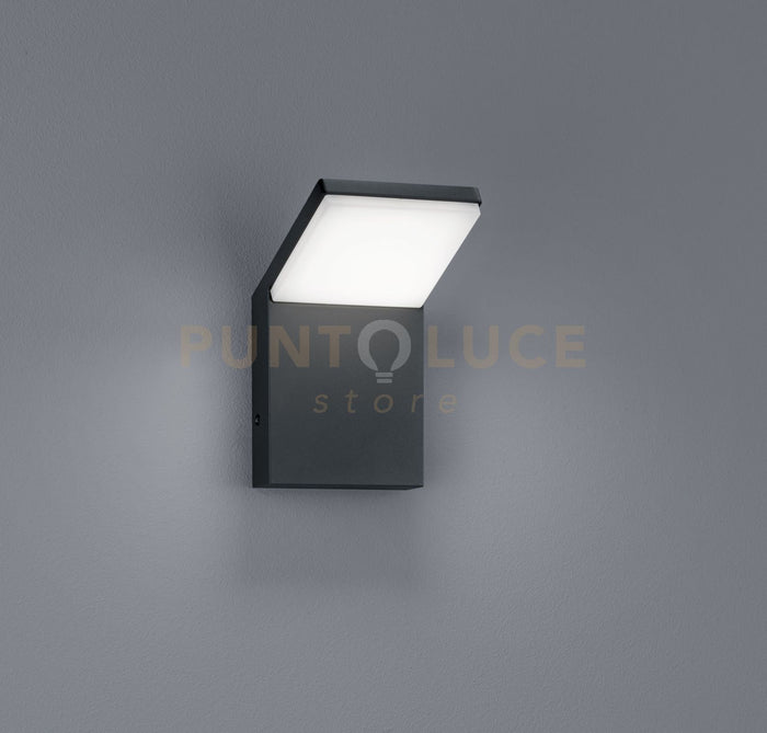 PEARL APPLIQUE LED ALLUMINIO IP54 GRIGIO ANTRACITE CM.16X10 LED 8W 900lm, 3000K