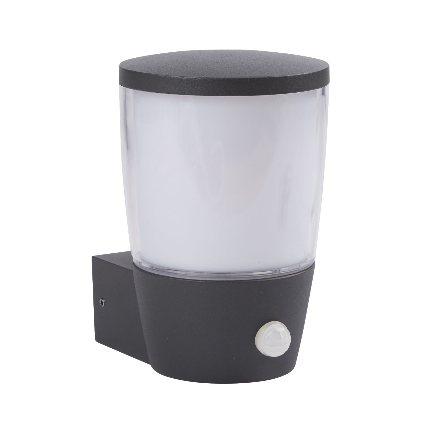 Applique Tucson - Metallo grigio, policarbonato bianco e trasparente