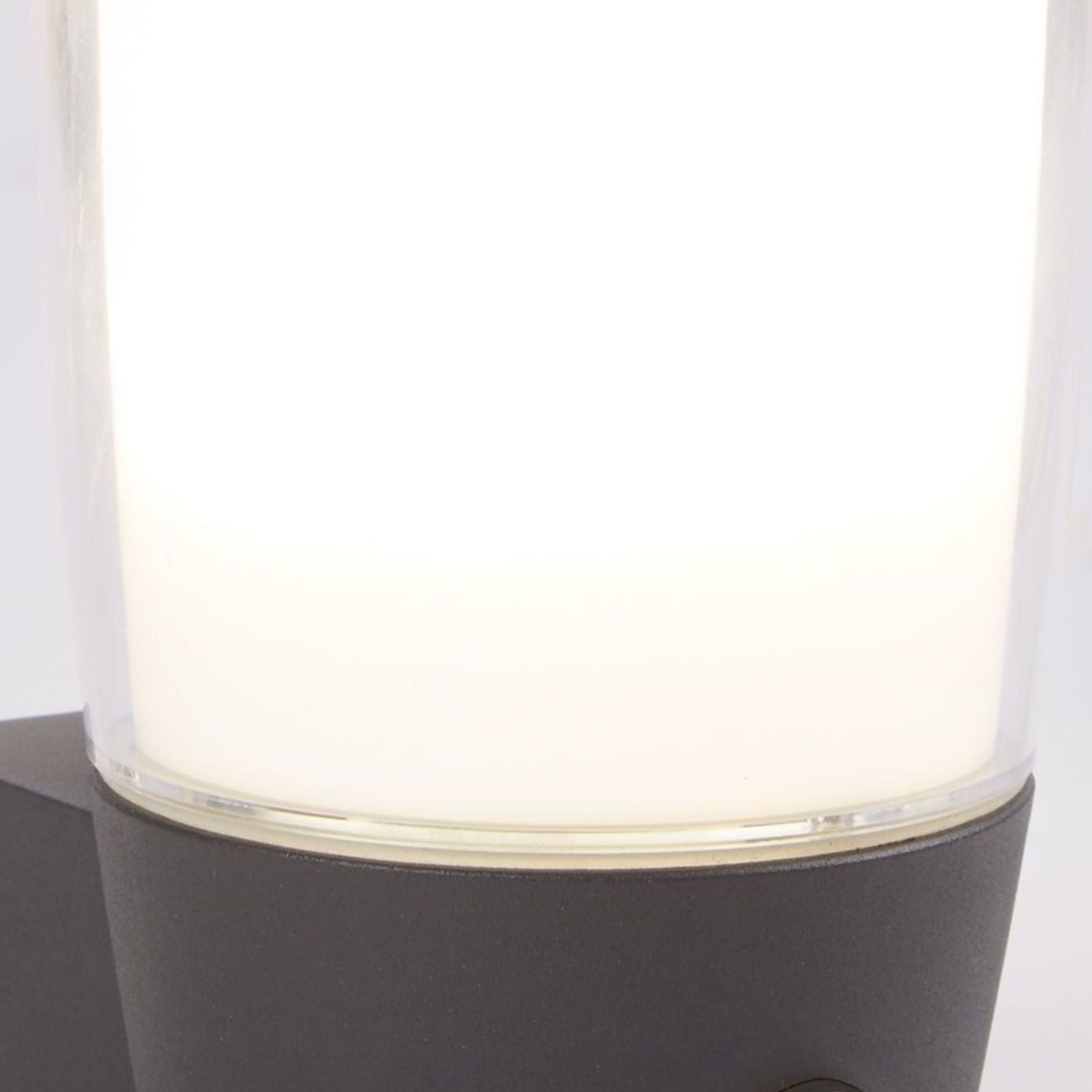 Applique Tucson - Metallo grigio, policarbonato bianco e trasparente