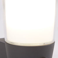 Applique Tucson - Metallo grigio, policarbonato bianco e trasparente