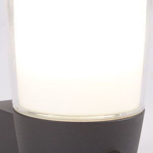 Applique Tucson - Metallo grigio, policarbonato bianco e trasparente