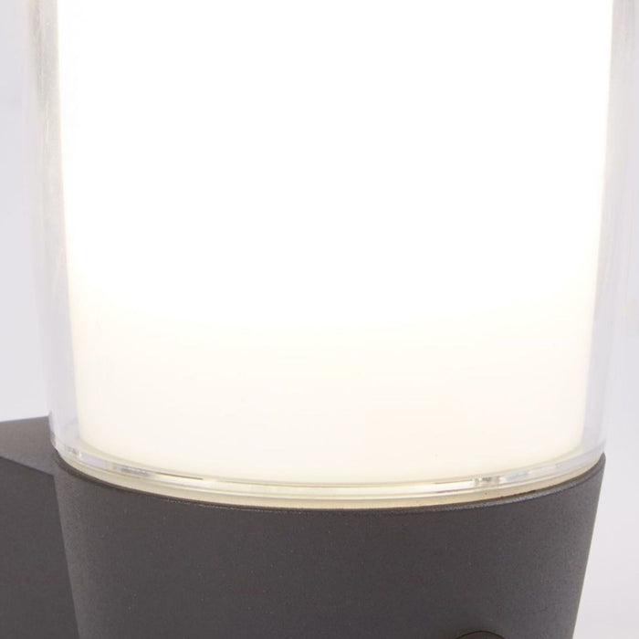 Applique Tucson - Metallo grigio, policarbonato bianco e trasparente