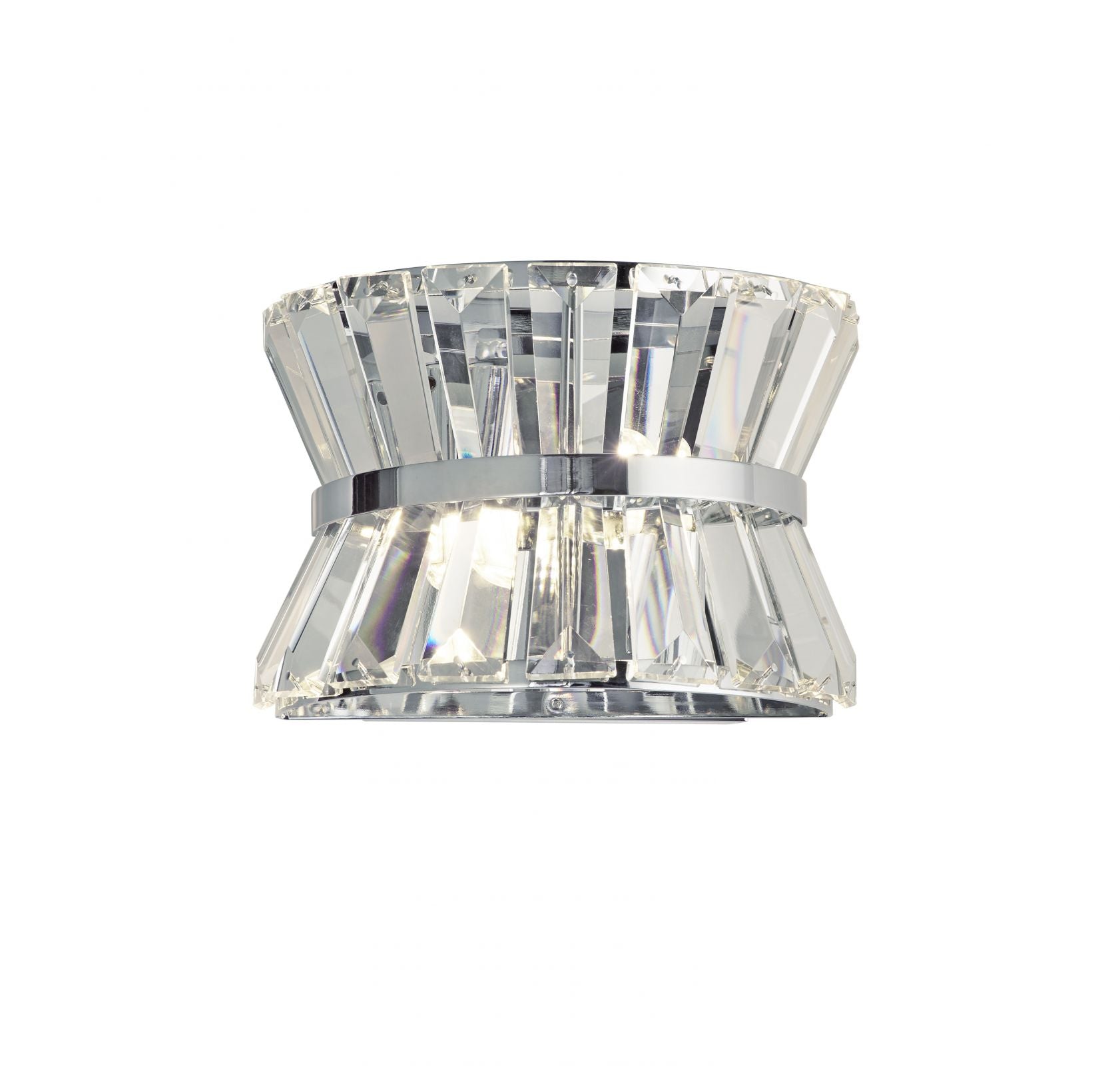 Applique Uptown 2Lt - Metallo cromato e cristallo trasparente