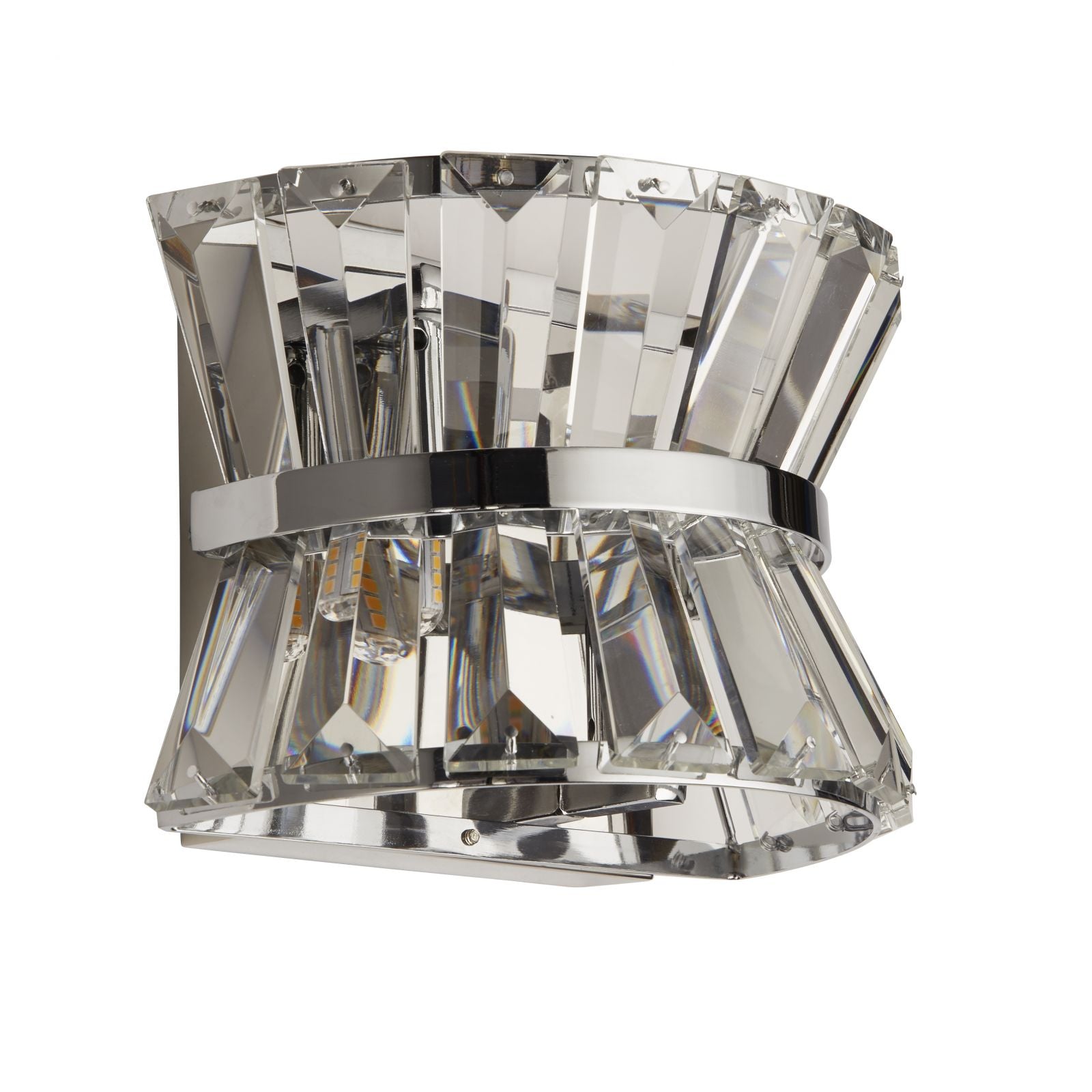 Applique Uptown 2Lt - Metallo cromato e cristallo trasparente