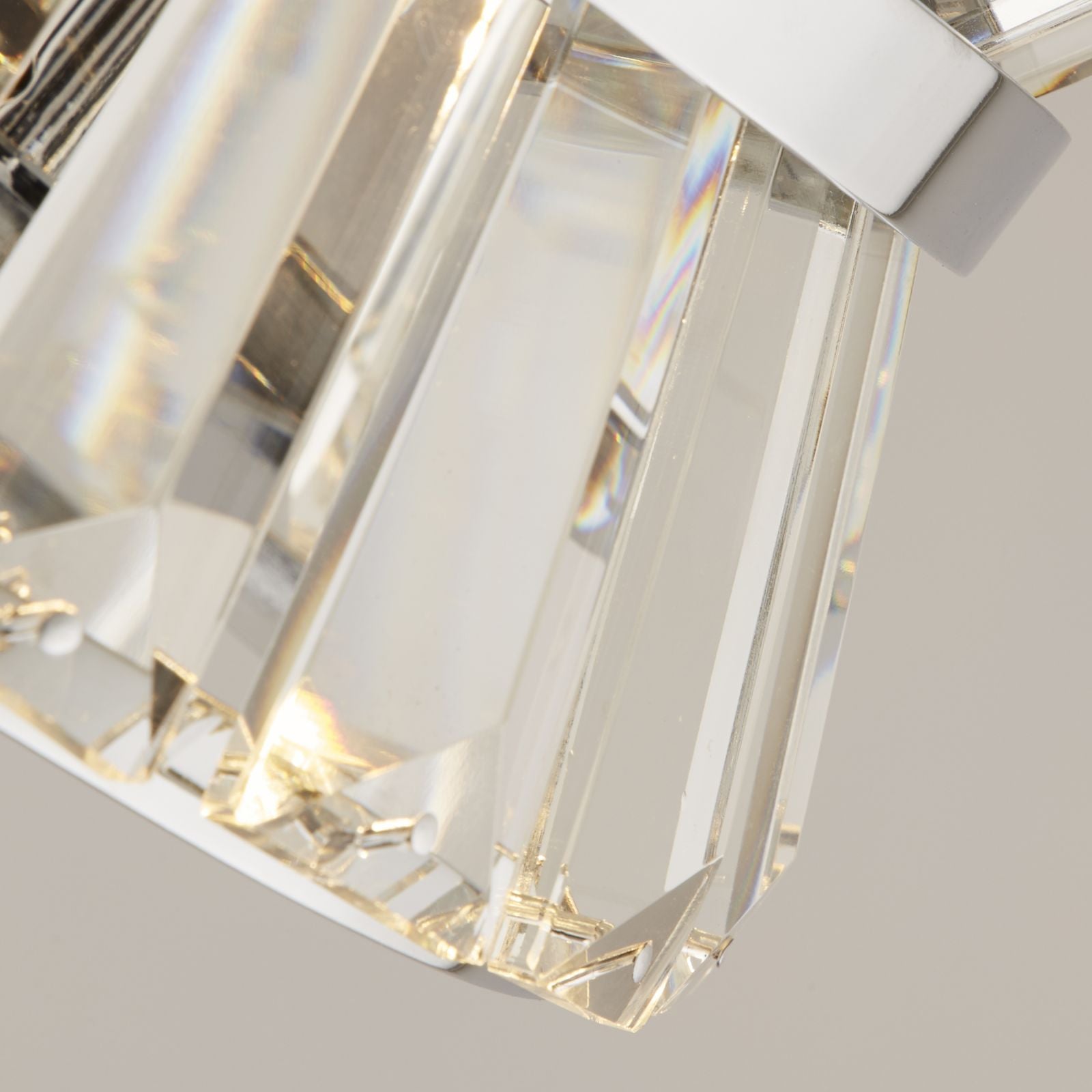 Applique Uptown 2Lt - Metallo cromato e cristallo trasparente