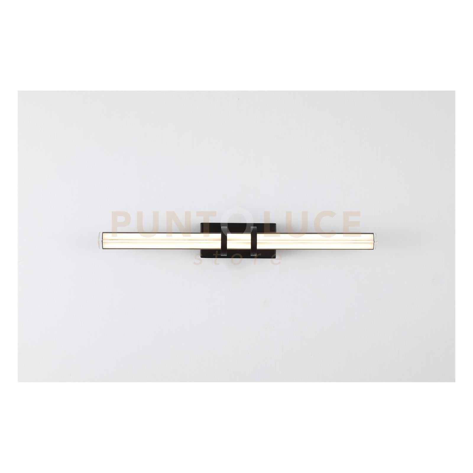 Applique a LED Parma, metallo nero opaco e vetro trasparente