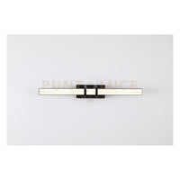 Applique a LED Parma, metallo nero opaco e vetro trasparente