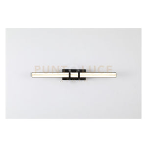 Applique a LED Parma, metallo nero opaco e vetro trasparente