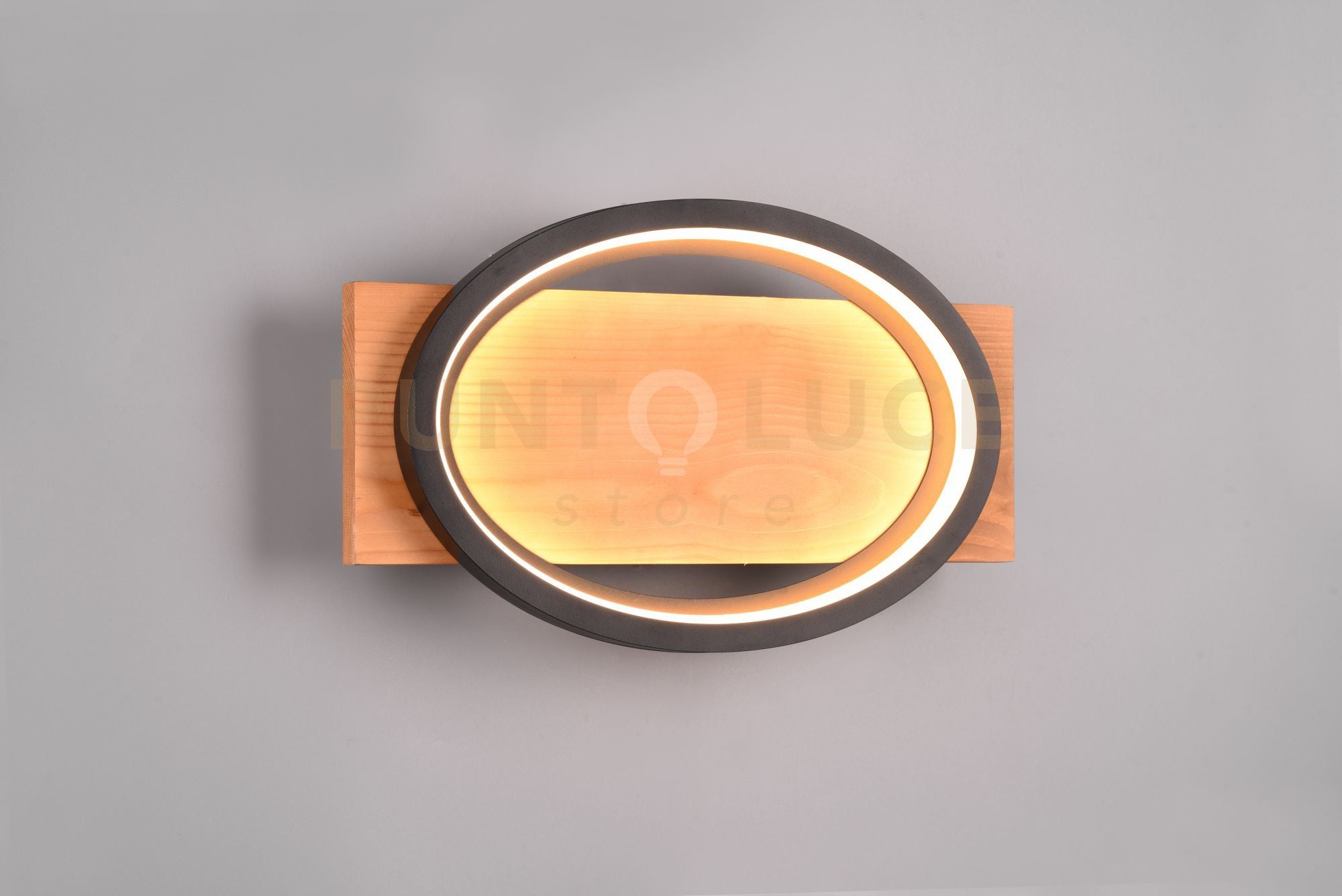 Applique a parete Barca LED  metallo nero e legno naturale 241110132