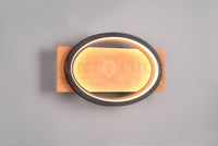 Applique a parete Barca LED  metallo nero e legno naturale 241110132