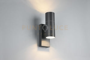 Applique a parete LAREDO con sensore crepuscolare ip44 H.21cm cilindro antracite R20026942