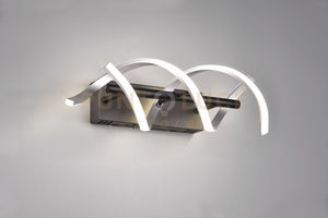 SEQUENCE APPLIQUE LED 22W 2800lm, 2300+3000+4000K SPIRALE METALLO ALLUMINIO E NERO CON REGOLAZIONE INTENSITA' E TEMPERATURA DI COLORE DELLA LUCE CON INTERRUTTORE H. 47CM