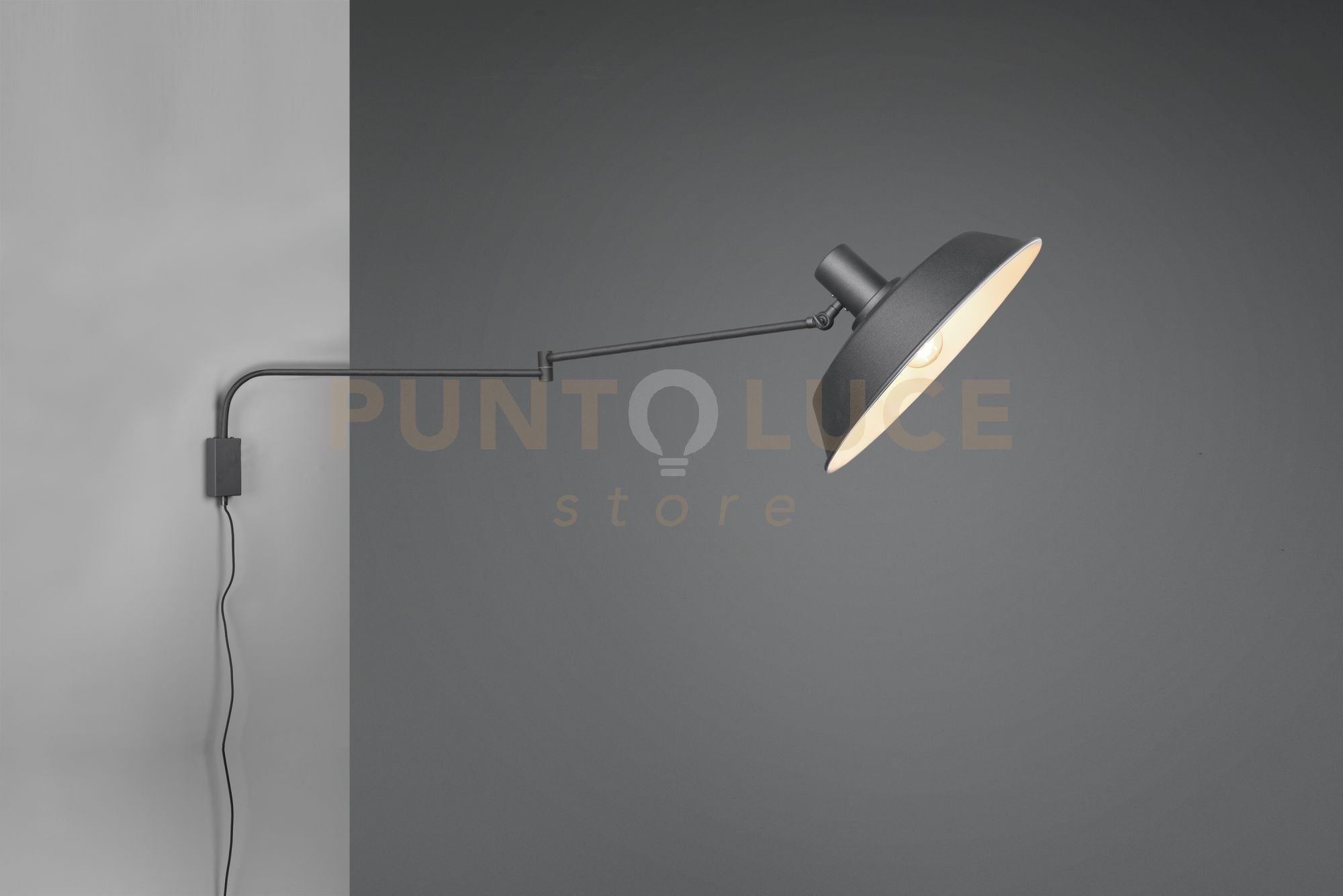 BOLDER APPLIQUE DECORATIVA CON PAGODA NERA ORIENTABILE E SNODABILE LUNGHEZZA MASSIMA 150CM 1 LUCE ATTACCO E27