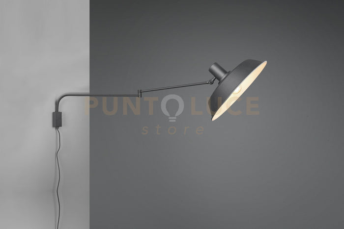 BOLDER APPLIQUE DECORATIVA CON PAGODA NERA ORIENTABILE E SNODABILE LUNGHEZZA MASSIMA 150CM 1 LUCE ATTACCO E27