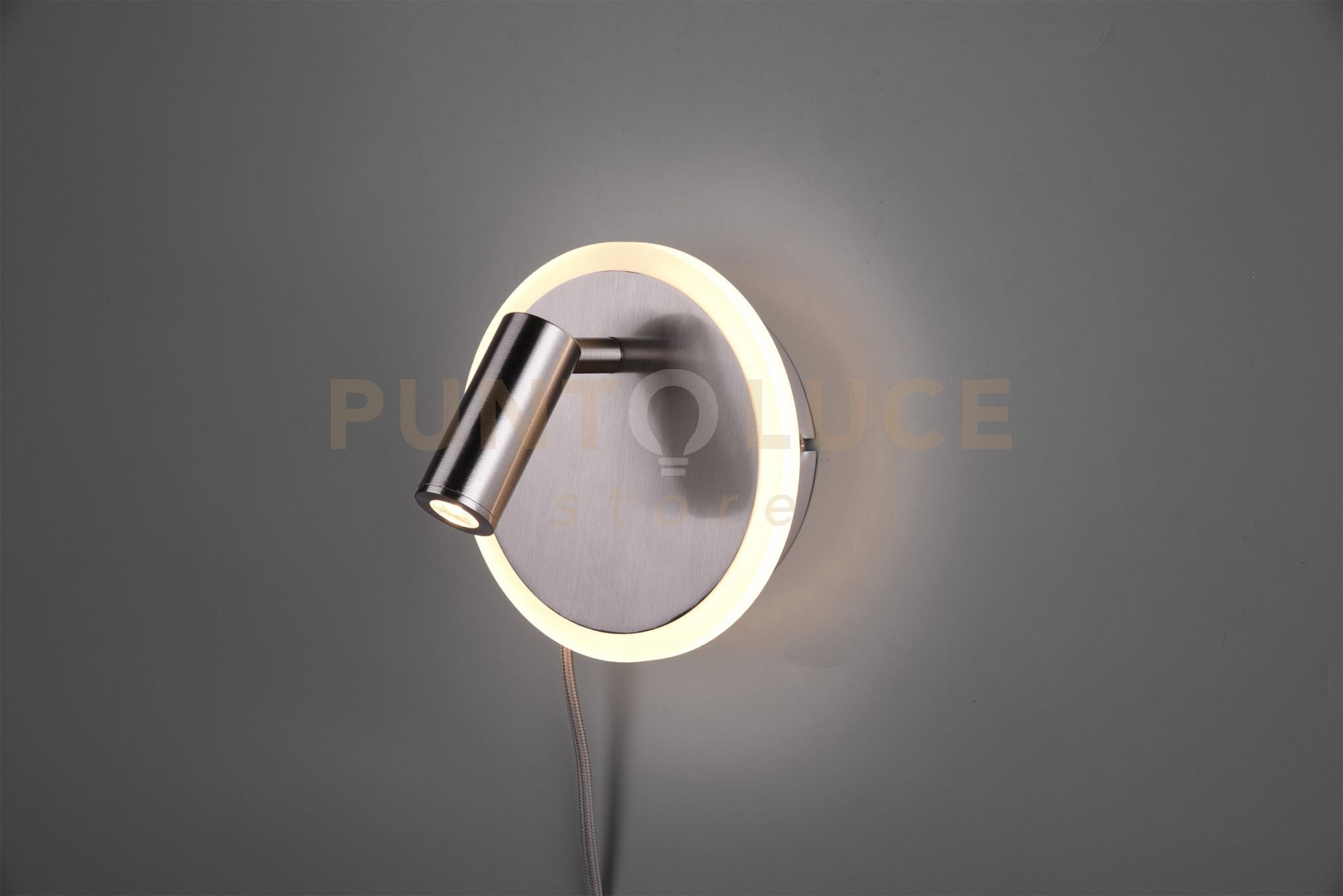 JORDAN APPLIQUE LED ACCIAIO DOPPIA ILLUMINAZIONE CON ACCENSIONE SEPARATA D. 1CM