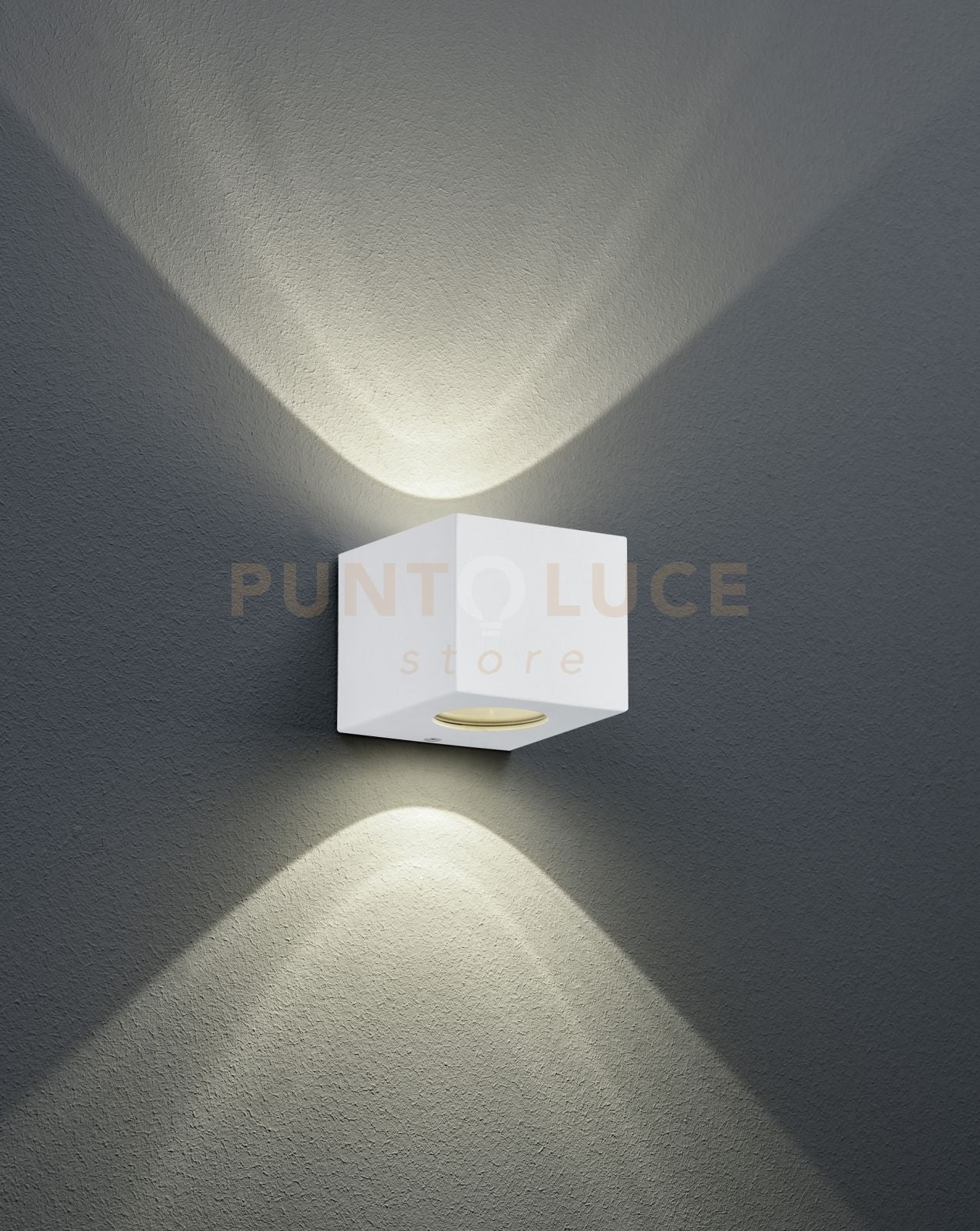CORDOBA APPLIQUE LED DA ESTERNO CUBO BIANCO CON DIFFUSORI INTERCAMBIABILI L.10CM 2 LUCI 2W 200lm, 3000K