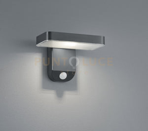 ESQUEL APPLIQUE LED DA ESTERNO 4,5W  290lm, 3000K SOLARE RICARICABILE ANTRACITE CON SENSORE DI MOVIMENTO IP44 L.18CM