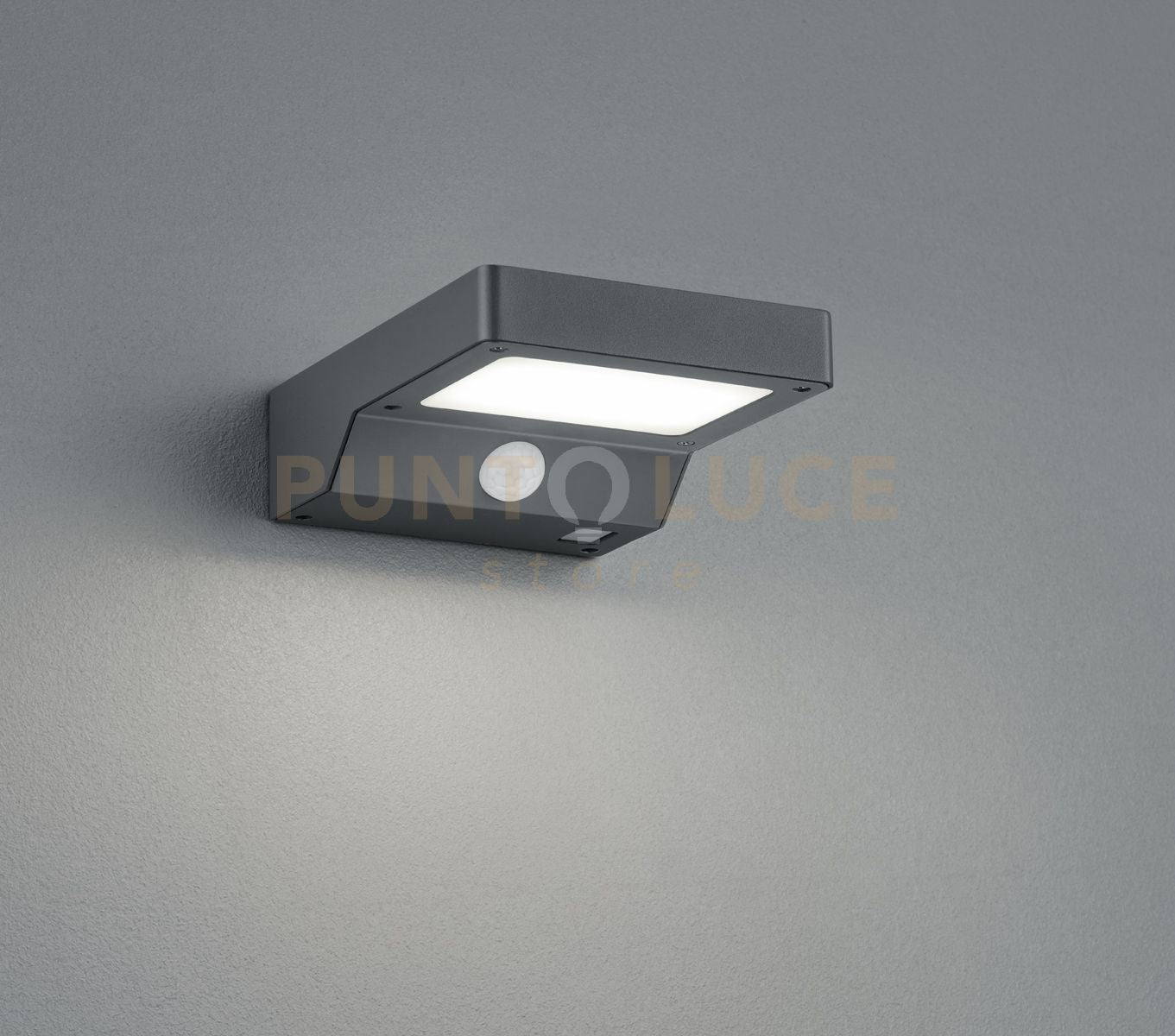 FOMOSA APPLIQUE LED 4,8W 340lm, 3000K DA ESTERNO SOLARE RICARICABILE ANTRACITE CON SENSORE DI MOVIMENTO IP44 P.16CM
