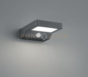 FOMOSA APPLIQUE LED 4,8W 340lm, 3000K DA ESTERNO SOLARE RICARICABILE ANTRACITE CON SENSORE DI MOVIMENTO IP44 P.16CM