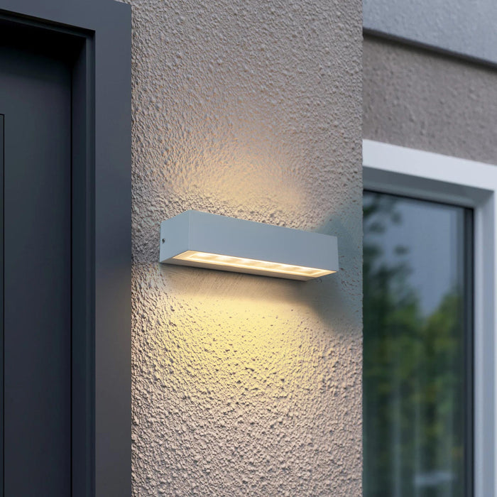 Applique parete per esterno impermeabile IP65 doppio fascio LED 14W interruttore CCT da 3000K a 6500K luce balcone ingresso BIANCO