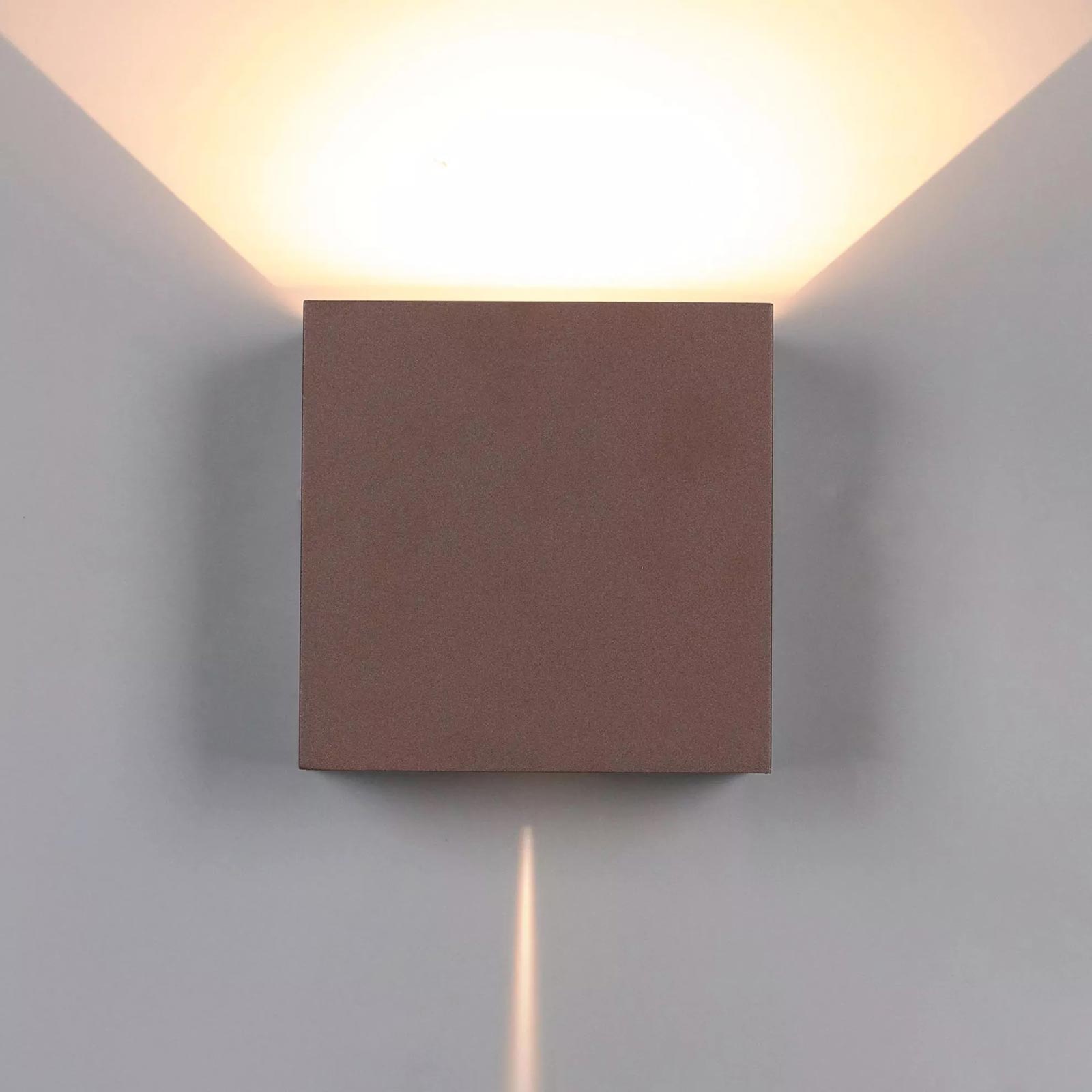 Applique cubo LED 40W doppio fascio luce per esterni IP65 lampada parete regolabile facciate 4000lm 230V CORTEN 3000K