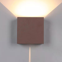 Applique cubo LED 40W doppio fascio luce per esterni IP65 lampada parete regolabile facciate 4000lm 230V CORTEN 3000K