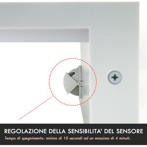 Applique esterno da parete con sensore LED CCT SWITCH 10W impermeabile IP54 luce muro giardino ingresso garage parcheggio COLORE BIANCO