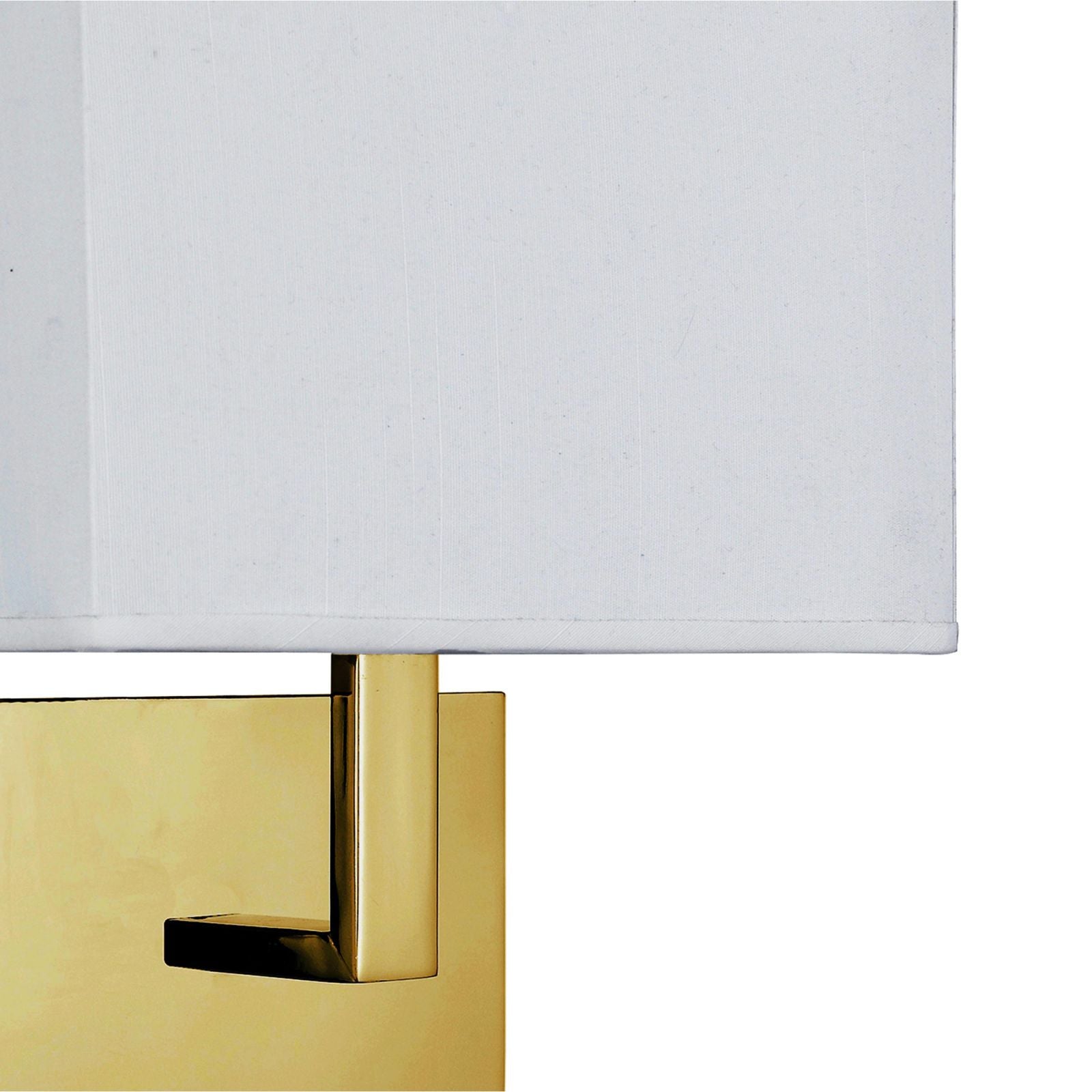 Applique da parete per hotel - Metallo ottone satinato e paralume in tessuto bianco