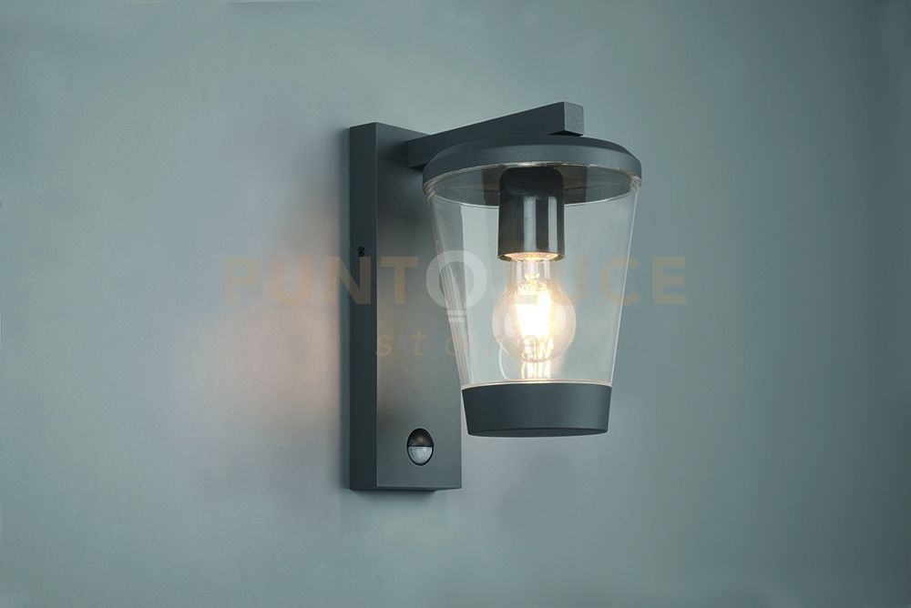 Applique esterno CAVADO con diffusore trasparente ip44 H.28 cm con sensore movimento antracite 211069142