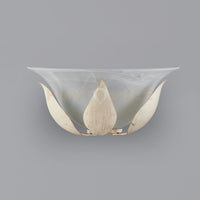 Applique in ferro laccato avorio con decorazione oro chiaro e vetro alabastro bianco 1 luce  Avorio  Oro Esse