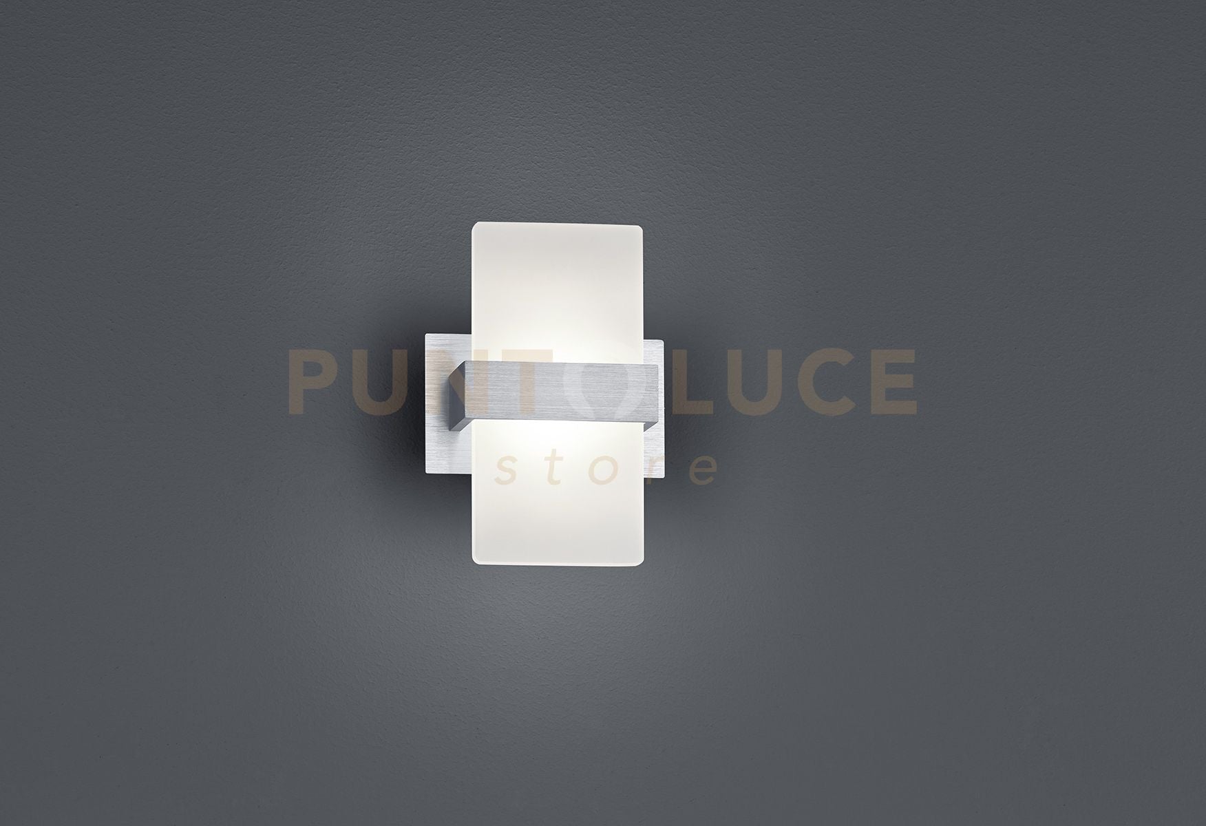 PLATON APPLIQUE LED 4,3W 430lm, 3000K ALLUMINIO CON DIFFUSORE METACRILATO L.13XH.18 CM CON INTERR.