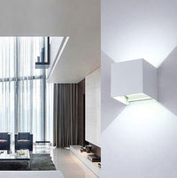 Applique led cubo Up Down 6w Doppia Emissione bianco luce fredda 6500K