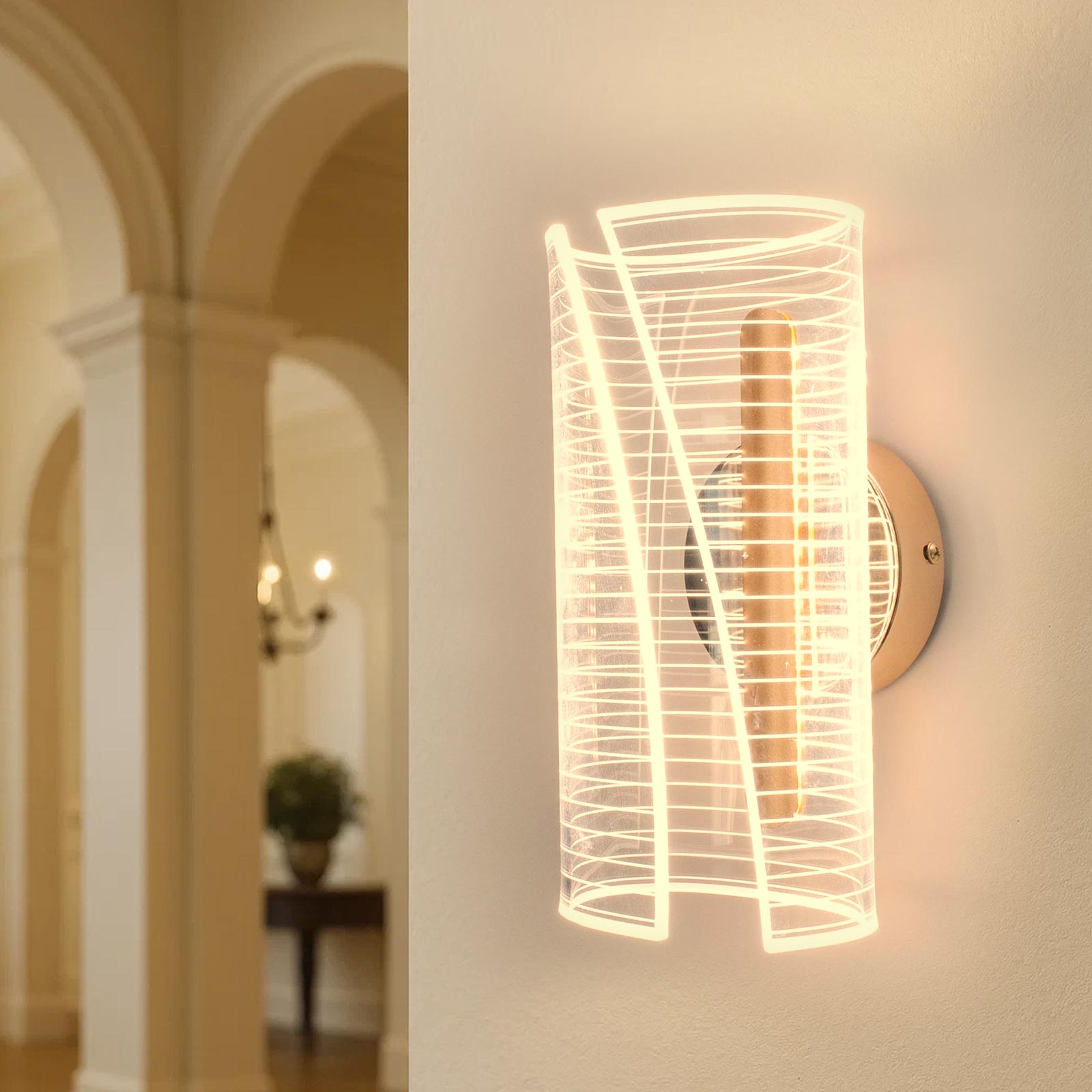 Applique decorativo da parete LED 6W con interruttore CCT lampada moderna dorata luce soggiorno ufficio camera da letto