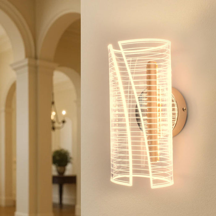 Applique decorativo da parete LED 6W con interruttore CCT lampada moderna dorata luce soggiorno ufficio camera da letto