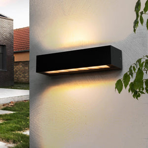Applique parete per esterno impermeabile IP65 doppio fascio LED 14W interruttore CCT da 3000K a 6500K luce balcone ingresso GRIGIO SCURO