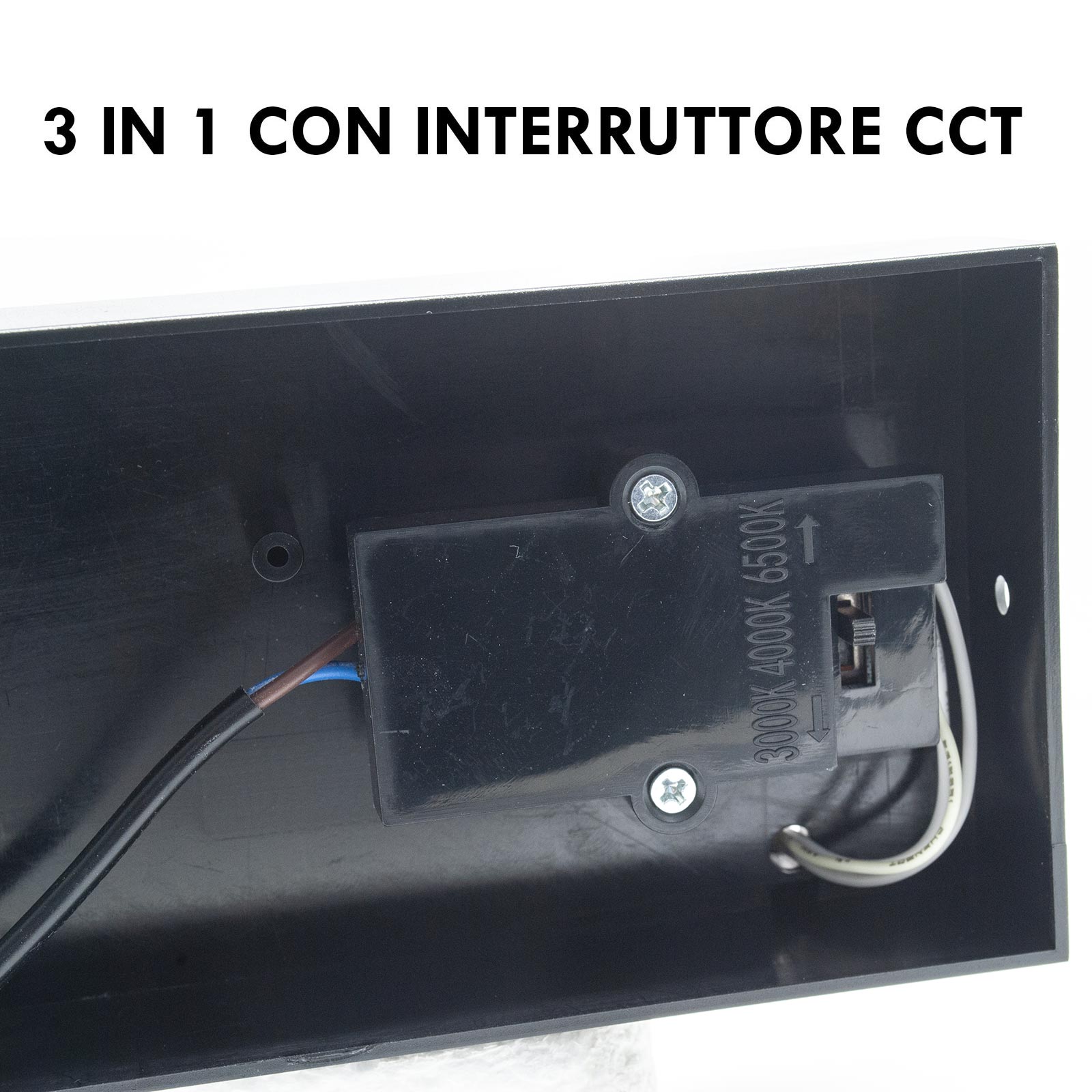 Applique parete LED 10W interruttore CCT da 2700K a 6500K lampada impermeabile esterni luce giardino balcone terrazza IP54 230V NERO