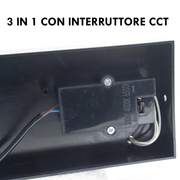 Applique parete LED 10W interruttore CCT da 2700K a 6500K lampada impermeabile esterni luce giardino balcone terrazza IP54 230V NERO