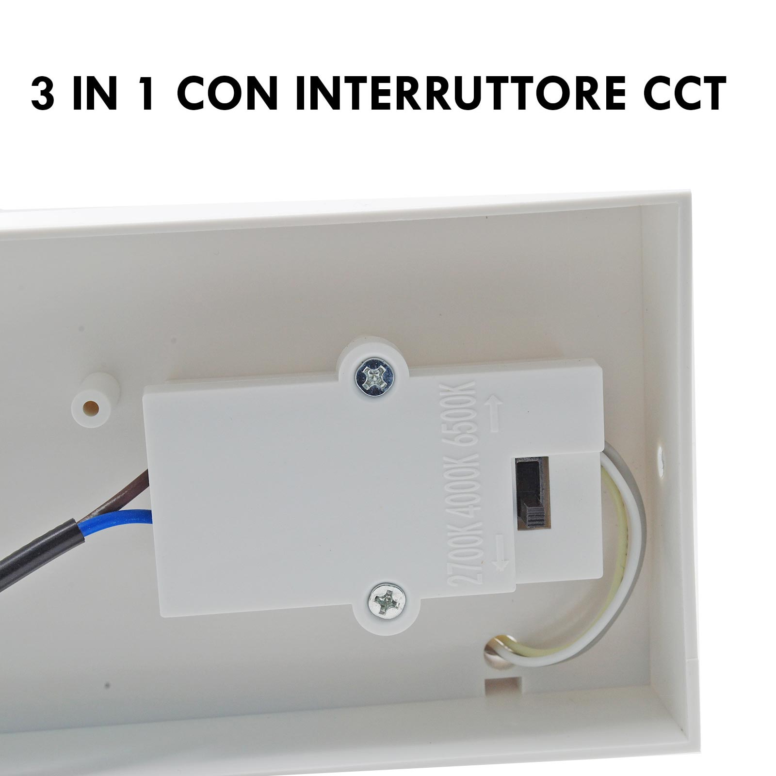 Applique parete LED 10W interruttore CCT da 2700K a 6500K lampada impermeabile esterni luce giardino balcone terrazza IP54 230V BIANCO