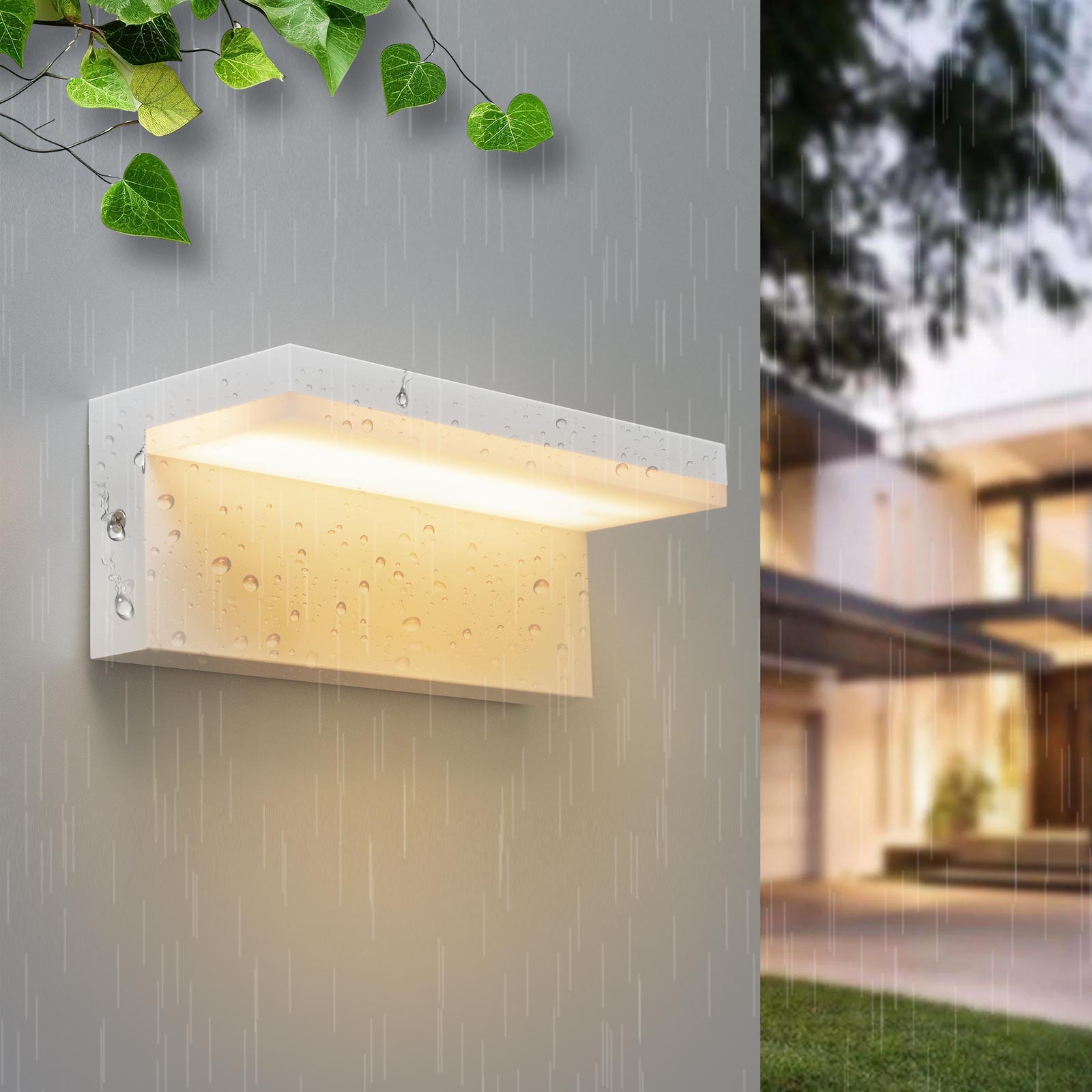 Applique parete LED 10W interruttore CCT da 2700K a 6500K lampada impermeabile esterni luce giardino balcone terrazza IP54 230V BIANCO