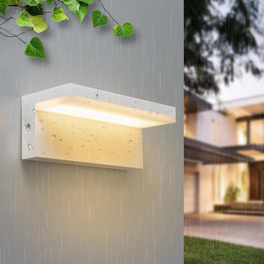 Applique parete LED 10W interruttore CCT da 2700K a 6500K lampada impermeabile esterni luce giardino balcone terrazza IP54 230V BIANCO